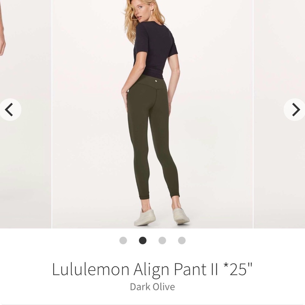 Lululemon Align Pant II *25" size 2 dark olive